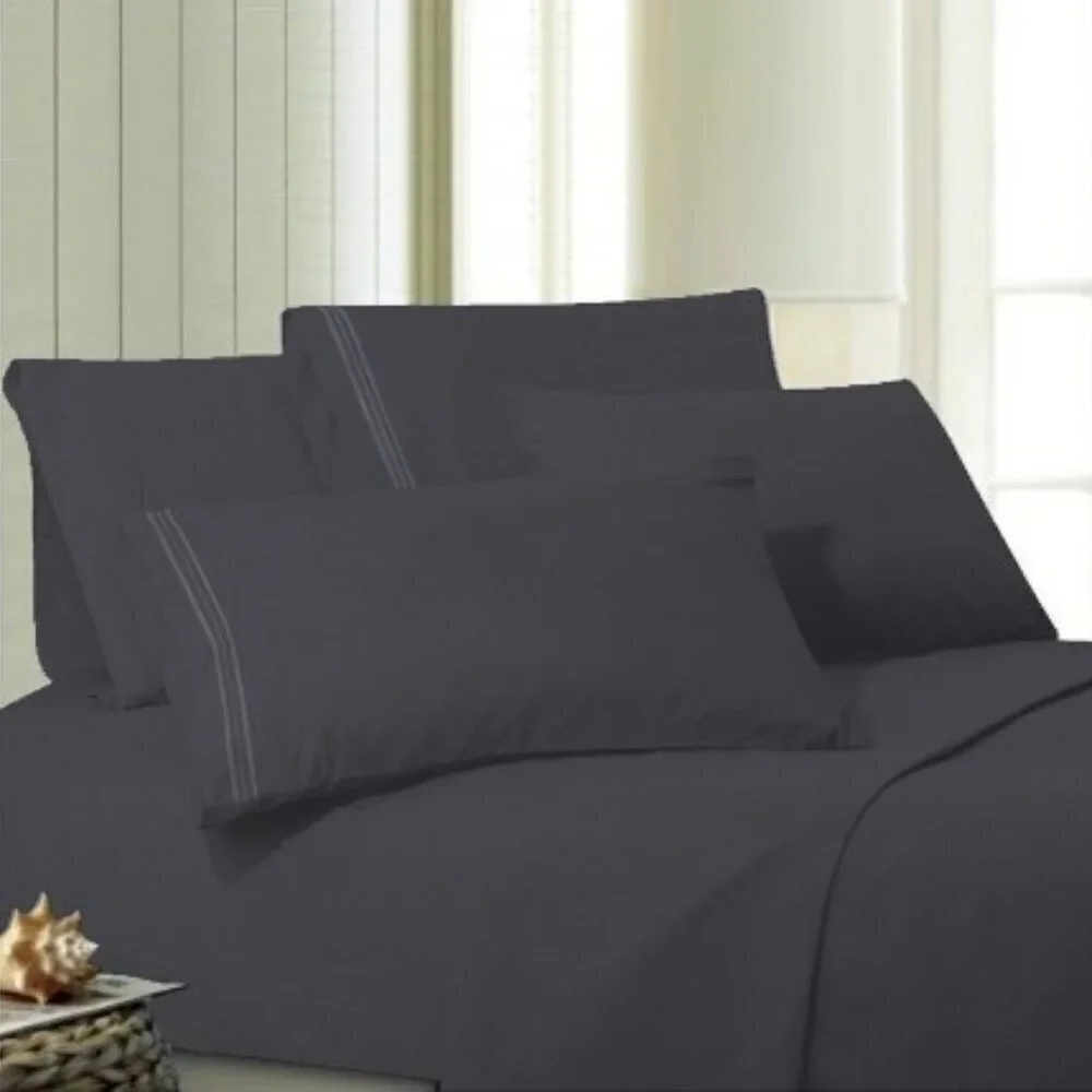 Royal Bamboo King Duvet Cover 3pc Set Dark Charcoal